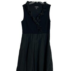 Jessica Howard Evening Womens Black Dress Size 16 Sleeveless Ruffle Collar